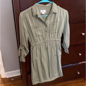 Old Navy green shirt dress girls size 10-12